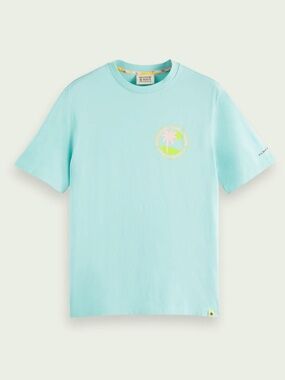 Scotch & Soda Graphic Jersey Tee in Seafoam - Summertime Oasis S